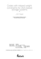 Codes with relaxed weight constraints for DNA-Based storage systems