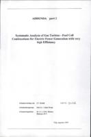 Systematic Analysis of Gas Turbine - Fuel Cell Combinations for Electric Power Generation with very high Efficiency. Addenda part 2