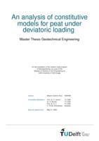 Analysis of constitutive models for peat under deviatoric loading