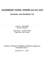 Passenger vessel design and the ADA - Americans with disabilities act
