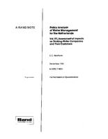 Policy analysis of water management for the Netherlands. Vol VII: Assessment of impacts on drinking-water companies and their customers