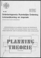 Oriënteringsnota Ruimtelijke Ordening: Totstandkoming en inspraak: ontwikkelingen in een planningsproces
