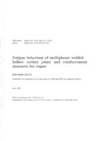 Fatigue behaviour of multiplanar welded hollow section joints and reinforcement measures for repair
