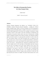The Politics of European Best Practices for Urban Transport Policy: Draft