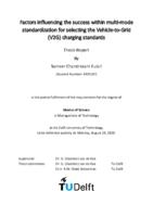 Factors influencing the success within multi-mode standardization for selecting the Vehicle-to-Grid (V2G) charging standards
