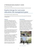 Explicit design for real estate education: The management game
