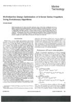 Multiobjective design optimization of B-screw series propellers using evolutionary algorithms