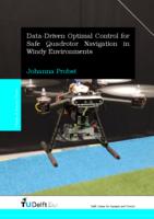 Data-driven optimal control for safe quadrotor navigation in windy environments