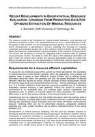 Recent developments in geostatistical resource evaluation - Learning from production data for optimized extraction of mineral resources