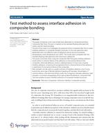 Test method to assess interface adhesion in composite bonding