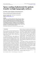 Spray coating of photoresist for pattern transfer on high topography surfaces