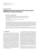 Modelling and Order of Acoustic Transfer Functions Due to Reflections from Augmented Objects