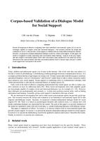 Corpus-based Validation of a Dialogue Model for Social Support