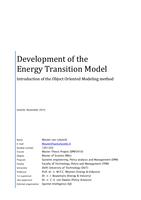 Development of the Energy Transition Model: Introduction of the Object Oriented Modeling method