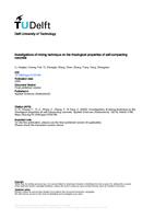 Investigations of mixing technique on the rheological properties of self-compacting concrete