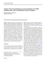 Analysis of the fractal dimension of grain boundaries of AA7050 aluminum alloys and its relationship to fracture toughness
