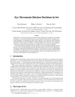 Eye Movements Disclose Decisions in Set
