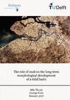 The role of mud on the long-term morphological development of a tidal basin