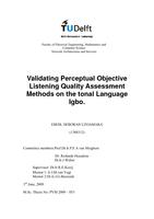 Validating perceptual objective listening quality assessment methods on the tonal language Igbo