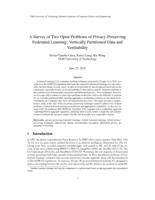 A Survey of Two Open Problems of Privacy-Preserving Federated Learning: Vertically Partitioned Data and Verifiability