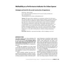 Walkability as a Performance Indicator for Urban Spaces Strategies and tools for the social construction of experiences