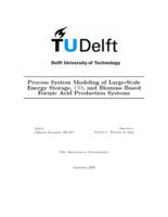 Process System Modeling of Large-Scale Energy Storage, CO2 and Biomass Based Formic Acid Production Systems
