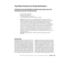 Topo-Metric Variations for Design Optimization: Introducing a Generative Model for simultaneously varying metric and topological properties of facade geometry