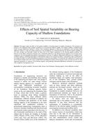 Effects of Soil Spatial Variability on Bearing Capacity of Shallow Foundations