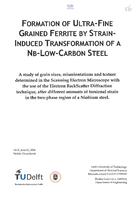 Formation of ultra-fine grained ferrite by strain-induced transformation of a Nb-low carbon steel