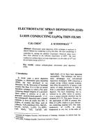 Electrostatic spray deposition (ESD) of Li-ion-conducting Li3PO4 thin films