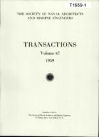 Transactions of The Society of Naval Architects and Marine Engineers, SNAME, Volume 67, 1959
