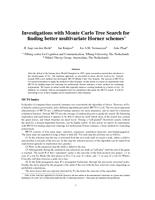 Investigations with Monte Carlo Tree Search for finding better multivariate Horner schemes (abstract)