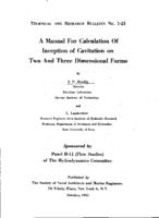 A manual for calculation of inception of cavitation on two and three dimensional forms