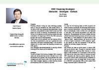 AWE Financing Strategies Obstacles - Strategies - Outlook