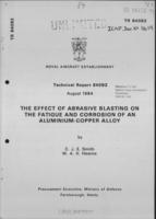 The effect of abrasive blasting on the fatigue and corrosin of an aluminium-copper alloy