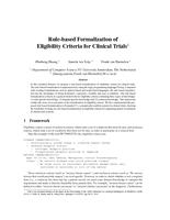 Rule-based formalization of eligibility criteria for clinical trials (abstract)
