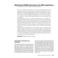 Web-based CAAD Instruction: The Delft Experience