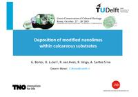 Deposition of modified nanolimes within calcareous substrates