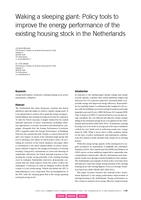 Waking a sleeping giant: Policy tools to improve the energy performance of the existing housing stock in the Netherlands