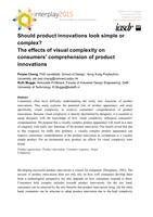 Should product innovations look simple or complex? The effects of visual complexity on consumers' comprehension of product innovations