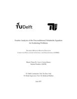 Fourier Analysis of the Preconditioned Helmholtz Equation for Scattering Problems