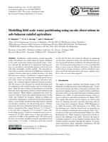Modelling field scale water partitioning using on-site observations in sub-Saharan rainfed agriculture