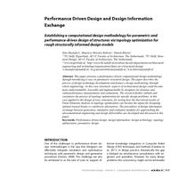 Performance Driven Design and Design Information Exchange: Establishing a computational design methodology for parametric and performance-driven design of structures via topology optimization for rough structurally informed design models