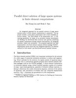 Parallel Direct Solution of Large Sparse Systems in Finite Element Computations