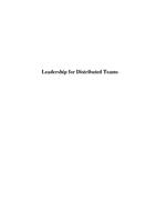 Leadership for Distributed Teams