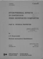 Hygrothermal effects in continuous fibre reinforced composites: Part II; Physical properties