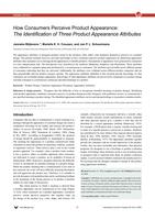 How consumers perceive product appearance; the identification of three product appearance attributes