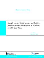 Spatially mass-, kinetic energy- and helicity-preserving mimetic discretization of 3D incompressible Euler flows