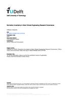 Normative Uncertainty in Solar Climate Engineering Research Governance