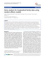 Gene analysis for longitudinal family data using random-effects models